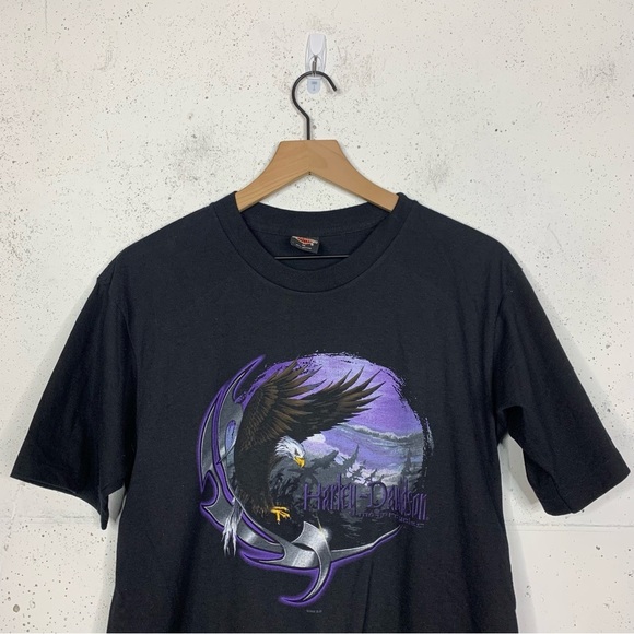 Harley Davidson Single Stitch Purple Graphic Print Tee Shirt - Picture 2 of 6